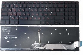 Клавиатура для ноутбука Dell Inspiron 14 Gaming 7566, 7567 черная с красными символами, с подсветкой