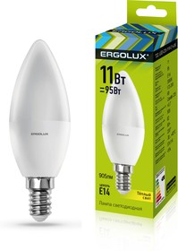 Ergolux LED-C35-11W-E14-3K (Эл.лампа светодиодная Свеча 11Вт E14 3000K 180-240В)