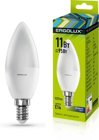 Ergolux LED-C35-11W-E14-6K (Эл.лампа светодиодная Свеча 11Вт E14 6500K 180-240В)