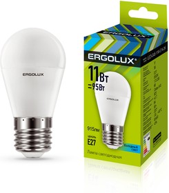 Ergolux LED-G45-11W-E27-4K (Эл.лампа светодиодная Шар 11Вт E27 4500K 172-265В)