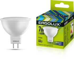 Фото 1/2 Ergolux LED-JCDR-7W-GU5.3-6K (Эл.лампа светодиодная JCDR 7Вт GU5.3 6500K 180-240В)