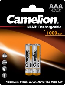 Camelion AAA-1000mAh Ni-Mh BL-2 (NH-AAA1000BP2, аккумулятор,1.2В)
