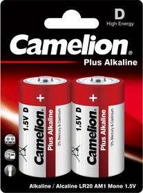 Фото 1/3 Camelion..LR20 Plus Alkaline BL-2 (LR20-BP2, батарейка,1.5В)