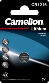 Фото 1/2 Camelion CR1216 BL-1 (CR1216-BP1, батарейка литиевая,3V)