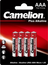 Camelion Plus Alkaline BL4 LR03 (LR03-BP4, мизинчиковая батарейка ААА 1.5В)