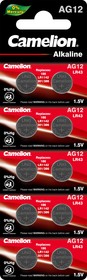 Camelion G12 BL-10 Mercury Free (AG12-BP10(0%Hg), LR43, LR1142 батарейка для часов)
