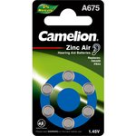 Camelion ZA675 BL-6 Mercury Free (A675-BP6(0%Hg), батарейка для слуховых ...