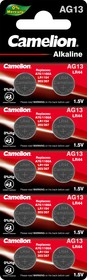 Camelion G13 BL-10 Mercury Free (AG13-BP10(0%Hg), 357A/LR44/A76 батарейка для часов)
