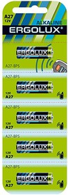 Ergolux LR27A BL-5 (A27-BP5, батарейка,12В)