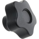 69893 Black Multiple Lobes Clamping Knob, M6, Threaded Hole