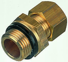 0101 16 21, Brass Pipe Fitting, Straight Compression Coupler, Male G 1/2in to Female 16mm