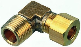 0109 16 21, Brass Pipe Fitting, 90° Compression Elbow, Male R 1/2in to Female 16mm