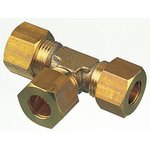 0104 04 00, Brass Pipe Fitting, Tee Compression Equal Tee, Female to Female 4mm