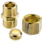 0106 10 00, Brass Pipe Fitting, Straight Compression Union, Female to Female 10mm