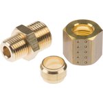 0105 08 10, Brass Pipe Fitting, Straight Compression Coupler ...