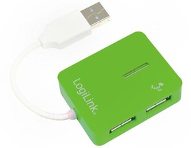 Фото 1/2 UA0138, Хаб USB, USB 1.1,USB 2.0, PnP, зеленый, Количество портов 4