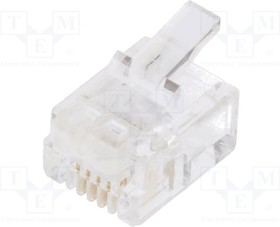 RJ126P4CR, Вилка; RJ12; PIN: 4; Конф: 6p4c; IDC,обжим; на провод