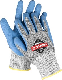 11277-L, ЗУБР L, перчатки для защиты от порезов с рельефным латексным покрытием (11277-L)
