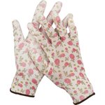 11291-L, GRINDA L, бело-розовые, прозрачное PU покрытие, 13 класс вязки, садовые перчатки (11291-L)