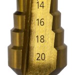 Сверло по металлу ступенчатое 4-20 мм шаг 2 мм TIN ПРОФИ 798-317