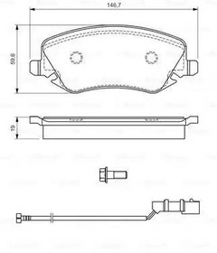 0986424679, Колодки тормозные дисковые передн LANCIA: THESIS (841AX) 2.0 Turbo (841AXA1B03)/2.4 (841AXB1B00)/2.4 D Multijet/2.4 JTD/2.4 JTD