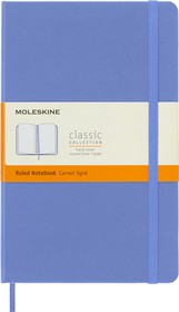 Фото 1/5 Блокнот MOLESKINE Classic, 240стр, в линейку, твердая обложка, голубая гортензия [qp060b42]