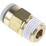 KQ2H06-01AS, KQ2 Series Straight Threaded Adaptor, R 1/8 Male to Push In 6 mm ...