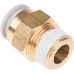 KQ2H12-03AS, KQ2 Series Straight Threaded Adaptor, R 3/8 Male to Push In 12 mm ...