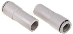 Фото 1/2 KQ2R08-12A, KQ2 Series Straight Tube-to-Tube Adaptor, Push In 8 mm to Push In 12 mm, Tube-to-Tube Connection Style