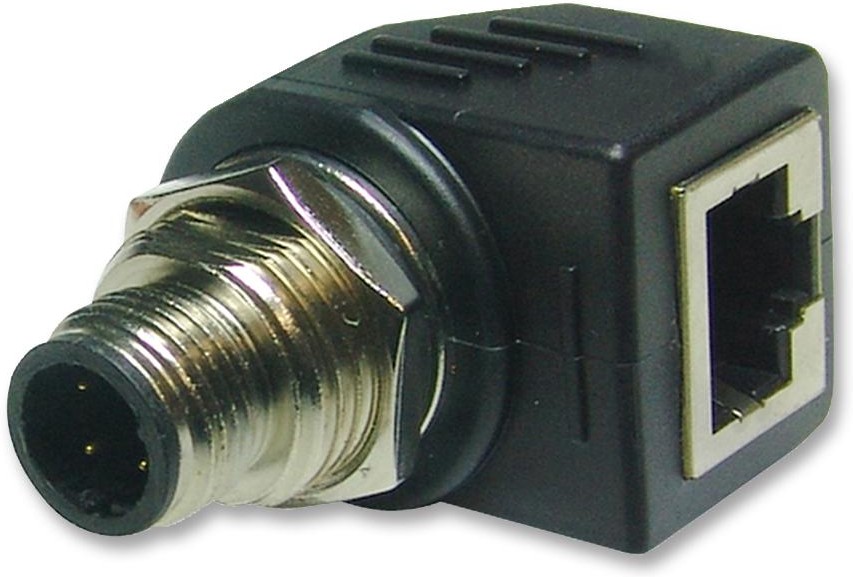 RJS-12D04FM-RS8001 Adapter RJ45-Buchse,M12 männlich Code D-Ethernet PIN: 4 AMPHE