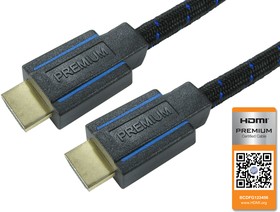 CDLPREM-02K, 4K @ 60Hz Premium Certified V2.0 B Male HDMI to Male HDMI Cable, 1.8m