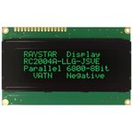 RC2004A-LLG-JSVE, Дисплей: LCD, алфавитно-цифровой, VA Negative, 20x4, 98x60x13,6мм