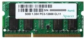 Фото 1/2 Apacer DDR3 SODIMM 4GB DV.04G2K.KAM PC3-12800, 1600MHz, 1.35V