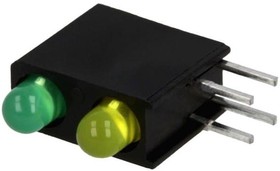 Фото 1/2 L-7104MD/1LG1LYD, LED; in housing; yellow/green; 3mm; No.of diodes: 2; 2mA; 40°