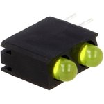 L-710A8FG/2YD, LED; in housing; yellow; 3mm; No.of diodes: 2; 40°; 12mcd; ?d: 588nm