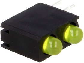 Фото 1/2 L-710A8FG/2YD, LED; in housing; yellow; 3mm; No.of diodes: 2; 40°; 12mcd; ?d: 588nm