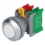 XB30-1O/C W, Переключатель кнопочный 1 NC + NO 30мм белый IP65 -20-60°C