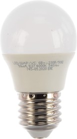 Фото 1/4 Лампа светодиодная LED-ШАР-VC 6Вт 230В Е27 4000К 570Лм IN HOME