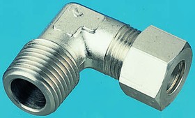 Фото 1/2 1809 12 21, Stainless Steel Pipe Fitting, 90° Elbow, Male BSPT 1/2in