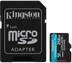 Фото 1/10 Карта памяти Kingston Canvas Go! Plus microSDXC UHS-I Cl10 +ад, SDCG3/256Gb