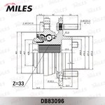 Ступица MILES DB83096 с подшипником CHRYSLER 300M/DODGE INTREPID 92-00 пер.