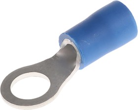 FVWS2-M5, FV Insulated Ring Terminal, 5mm Stud Size, 1mm² to 2.6mm² Wire Size, Blue