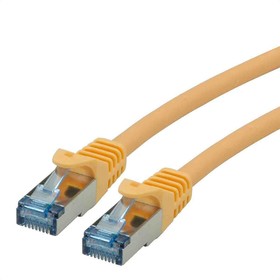 21.15.2820-100, Cat6a Male RJ45 to Male RJ45 Ethernet Cable, S/FTP, Yellow LSZH Sheath, 0.5m, Low Smoke Zero Halogen (LSZH)