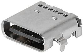 217184-0001, Conn USB 3.2 Type C F 24 POS 0.25mm Solder RA SMD 24 Terminal 1 Port