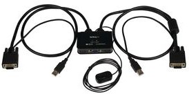 SV211USB, 2-Port USB VGA Cable KVM Switch, USB Powered with Remote Switch