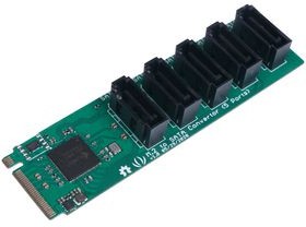 103990543, PCIe M.2 B Key to 5-Port SATA Interface Converter for Odyssey-X86J4105
