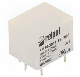 RM50-3011-85-1005, Реле электромагнитное, SPDT, Uобмотки 5ВDC, 10A/240ВAC, 15А, IP64
