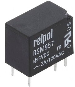 RSM957-0111-85-S003, Реле электромагнитное, SPDT, Uобмотки 3ВDC, 2A/120ВAC, 2A/24ВDC
