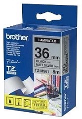 Фото 1/5 Labelling tape cartridge, 36 mm, tape silver, font black, 8 m, TZE-M961