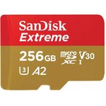SDSQXAV-256G-GN6MN, Карта памяти MicroSDXC 256ГБ, Class 10 Extreme A2 (190 Mb/s) ...
